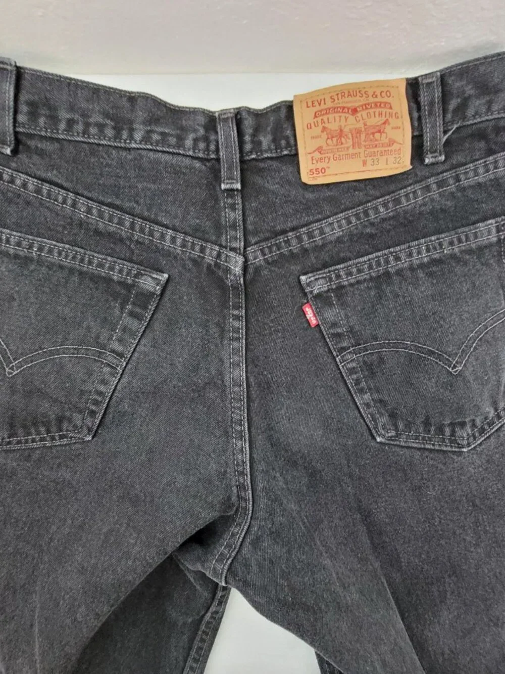 Vintage Levis 550 Jeans‎ 33x32 Black Denim Relaxed Fit Straight Leg Y2K USA Made